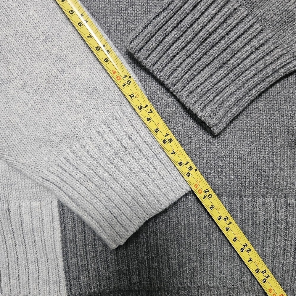 Marine LayerTwo-Tone Gray Women's Sz S Oversized Boxy Merino Wool Blend Sweater - Picture 12 of 14